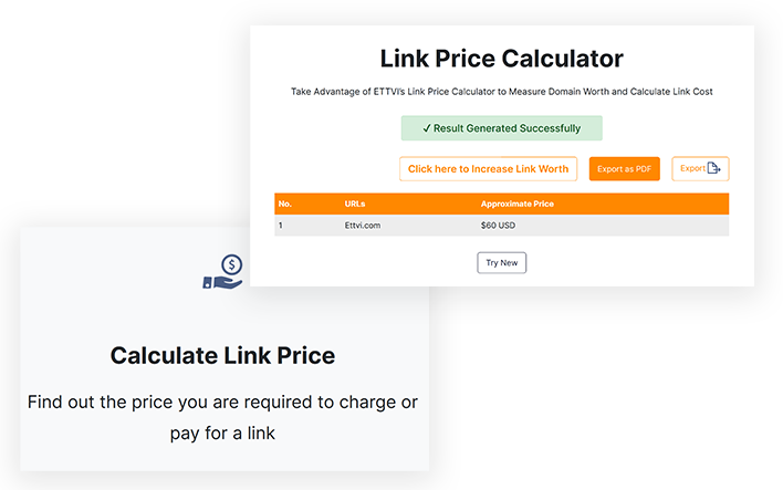 How to use ETTVI’s Link Price Calculator?