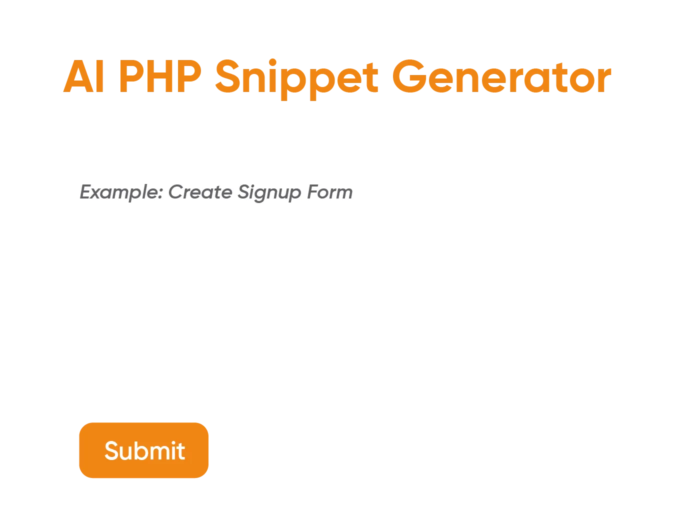 Ettvi's AI PHP Snippet tool