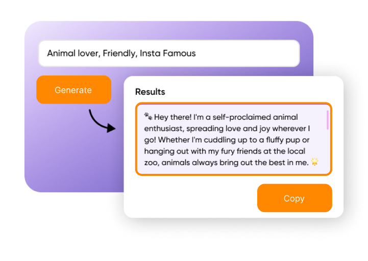 Personalizing your Profiles with AI Get Social Media Bio Tool