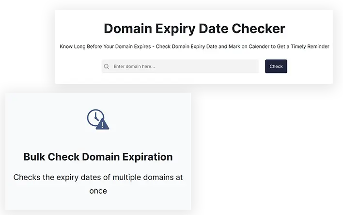 Verificador de data de expiração de domínio ETTVI